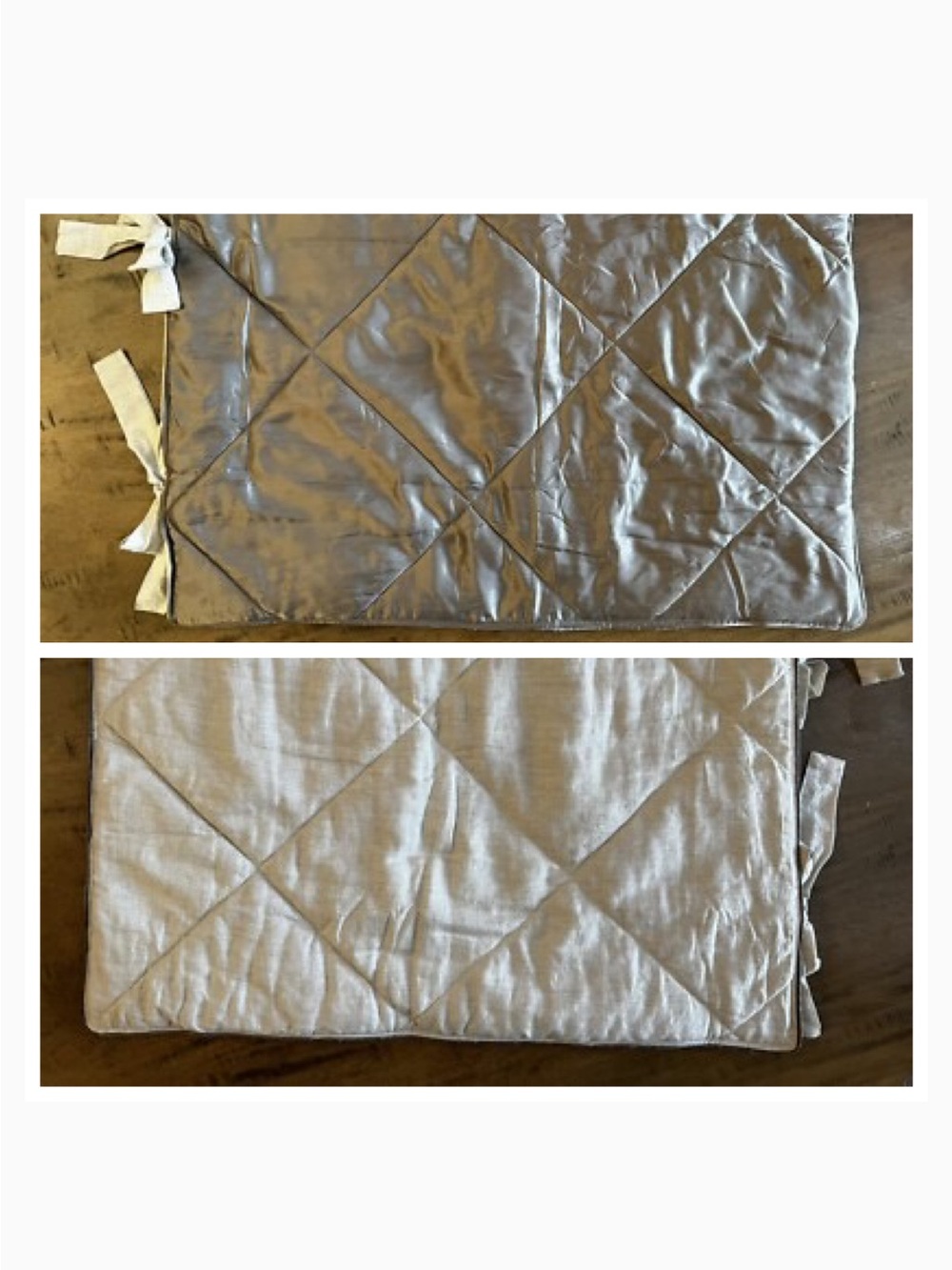 2/ Pottery Barn | Linen Silk Cotton Diamond Quilted Tie
Pillow Shams